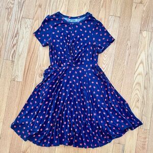 Torrid Skater Mini Dress, Women's Size Large. Color: Navy with strawberries.